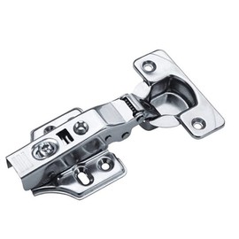 Merriway BH05997 (2 Pcs) Soft Closing Clip-On Kitchen Cabinet Wardrobe Hinges, Cruciform Plate Zinc Plated, Half Overlay 35mm 95 Degree - Pack of 2 Pieces