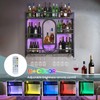 39in Wine Rack Wall Mounted with Led Light, 3-Tiers Black