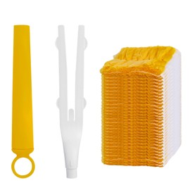 BOXOB 30 Count Duster Refills, Reusable Microfiber Heavy Duty 360 Dust Refills with Handle Replacement Parts for Cleaning (Orange)