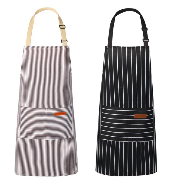 VALOME 2 Pack Kitchen Aprons, Apron for Cooking with 2