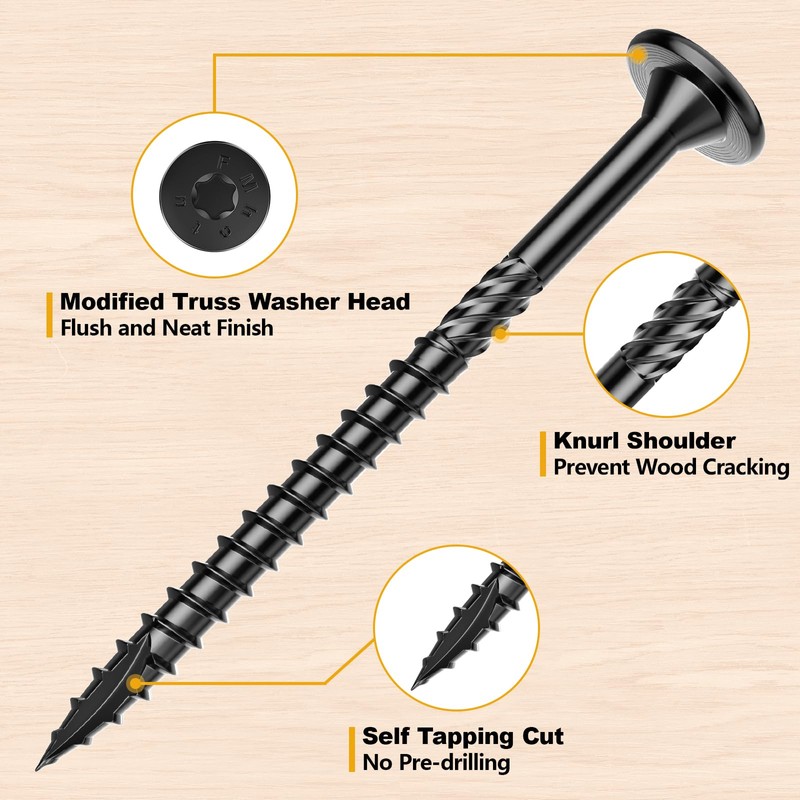 #14 x 6 Wood Structural Lag Screws 108Pcs Star Drive