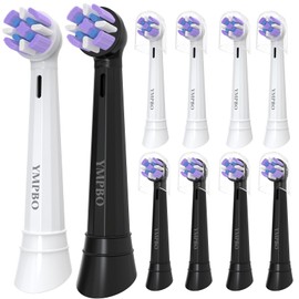 YMPBO Toothbrush Replacement Heads Compatible with Oral-B iO Oral B iO 10 9 8 7 6 5 4 3 Series Electric Toothbrush, 10 Pack Brush Heads, 5 Pack Black + 5 Pack White