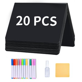 20PCS Food Labels for Party Buffet Display Signs Mini Chalkboard Signs for Food, Small Price Display Signs, Food Tags Line Labels, Reusable Catering Food Reserved Table Signs