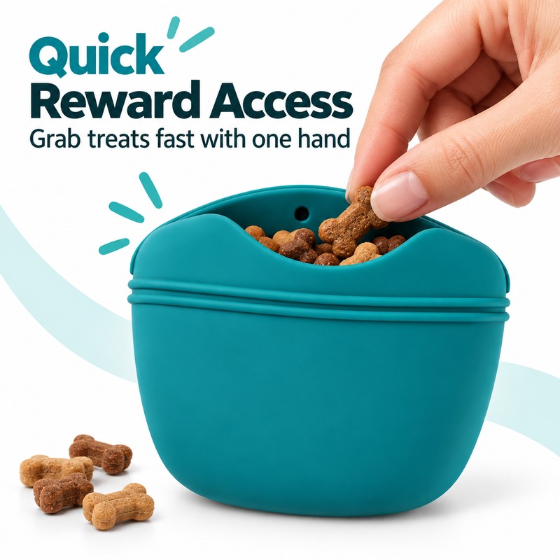 Portable Dog Treat Pouch for Training – Compact Waist Clip