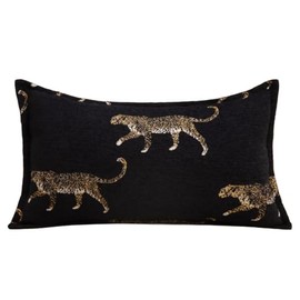 vctops Luxury Tiger Jacquard Throw Pillow Cover Soft Velvet Animal Pattern Decorative Cushion Cover Modern Rectangle Accent Pillowcase for Couch Bedroom Living Room (Type C,12"x20")