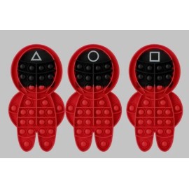 Set of 3 Squid Game Pop It Fidget Push Bubble Sensory Toy Triangle Circle Square