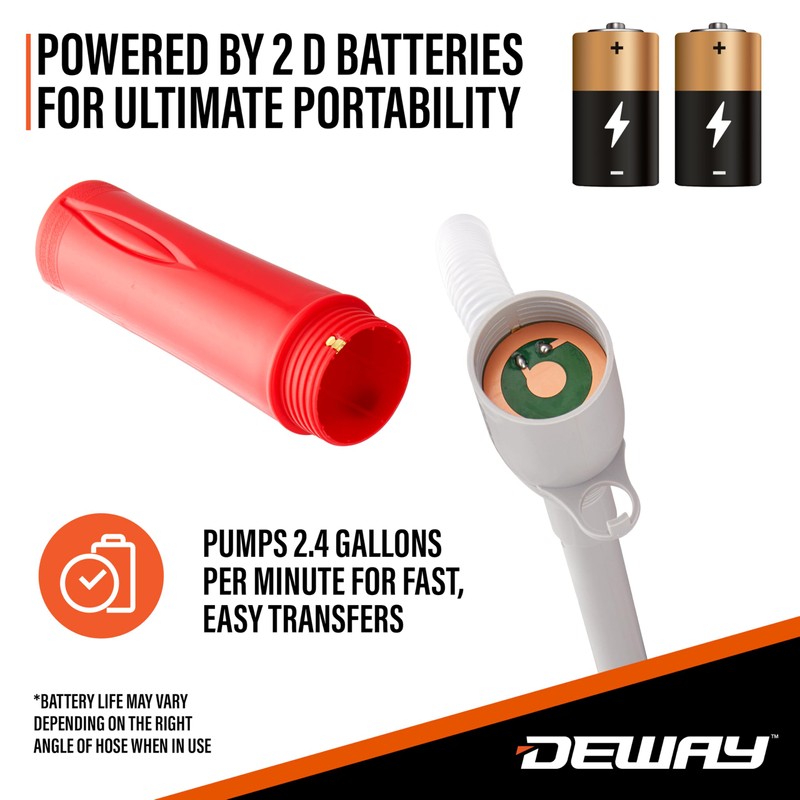 Deway Automatic Fuel Transfer Small 15" Pump with Auto-Stop &
