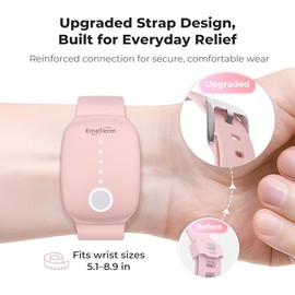 EmeTerm Emeterm Fashion Pulsera Rosa Anti-Náuseas Alivia El Movimiento Matutino Enfermedades De Viaje Bandas Recargables Sin Medicamentos Sin Efectos 