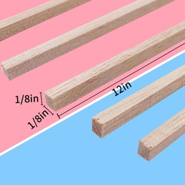 250 Pcs Balsa Wood Sticks 1/8 x 1/8 x 12 Inch balsa Wood Strips Hardwood Square Dowels balsa Wood dowels Unfinished Wooden Strips for Craft DIY Supplies Square Wooden dowels Thin Wood Strips Wood