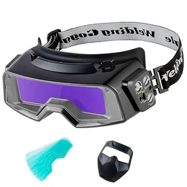 True Color Auto Darkening Welding Goggles, Cutting Torch Glasses with Wide Shade 4/5-9/9-13, Welding Goggles Adjustable Sensitivity Welder Mask for TIG MIG ARC Plasma Cut