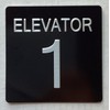 ELEVATOR FLOOR NUMBER SIGN with Raised letters/Image & Grade 2