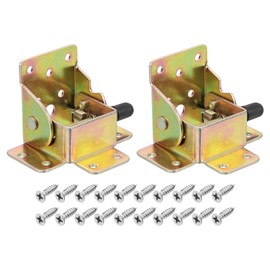uxcell 2 Pcs Folding Table Leg Hinges, 90 Degree Folding Extension Support Bracket Locking with Screws for Folding Feet, Folding Countertop, Folding Kitchen Table