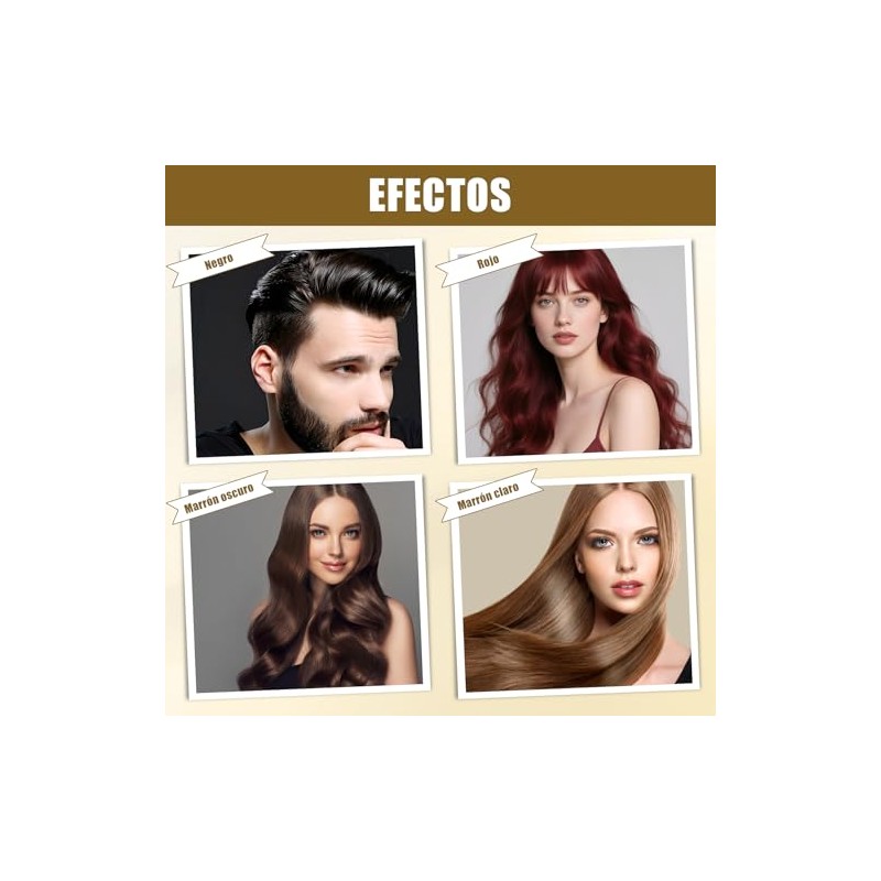 Shampoo para Canas 3 en 1, Shampoo Tinte Instantaneo Cubre