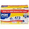 POM Pom Embossed 2-ply Toilet Paper, White, 45 Rolls, 473