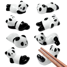 8 Pcs Cute Ceramic Panda Chopsticks Holder, Chopstick Rest Rack Stand Cute Chopstick Holder for Chopsticks, Forks, Spoon, Paint Brushes