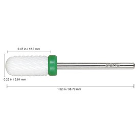 Pana Professional USA Ceramic White Round Top Small Barrel Bit Nail Drill (Grit: Coarse) 3/32" Shank Size