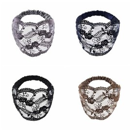 zaoalife Lace Flower Headband, Wide Side Head Wrap, Wide Lace Headband, Non Slip Lace Headband Hair Hoop Hairbands for Women