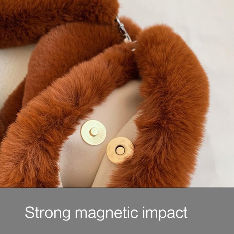 TQUXNGA Heart Pattern Shoulder Bag Winter Handbag Plush Bag for