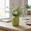 Wancetang Green Ceramic Vase, 7 Inch, Slanted Mouth