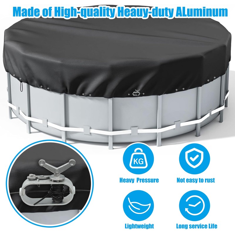 Pool Cover Cable and Winch Kit 100 Ft Heavy-Duty Pool