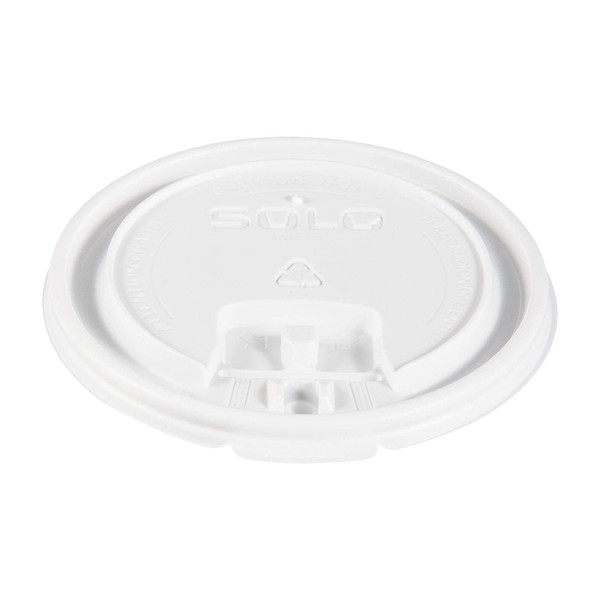 Solo Cups Dart Lift Back & Lock Tab Cup Lids for Foam Cups, 10-24 Oz. Cups White, 2000/Carton