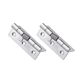 2PCS Self Opening Spring Hinges, Stainless Steel Spring Door Hinges, Automatic Opening Hinges for Internal use in Residential and Commercial Building Projects(75×49×2MM)