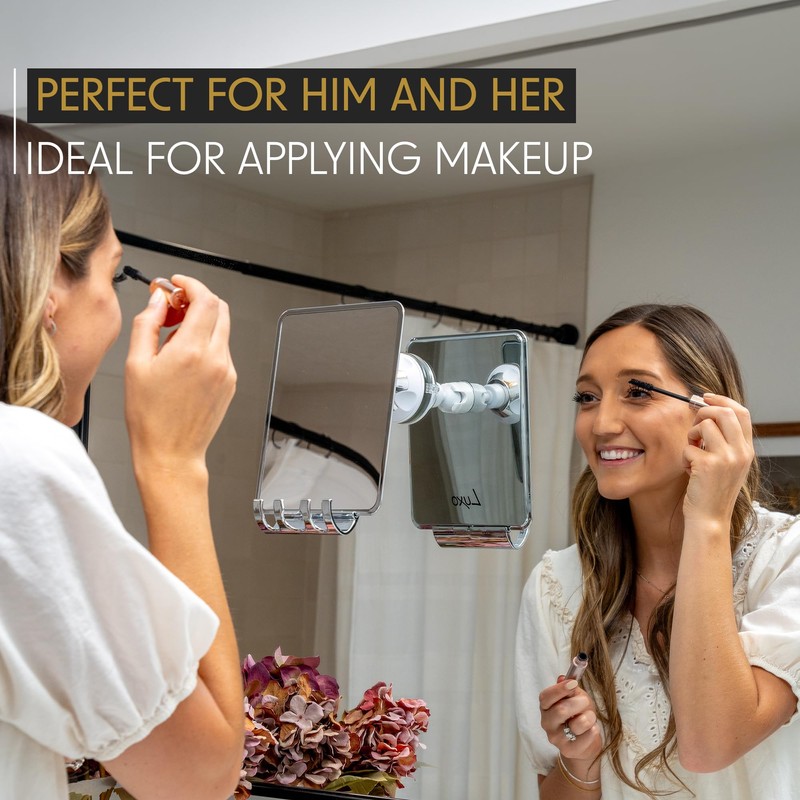 Luxo Shower Mirror, Shower Mirror fogless for Shaving with a
