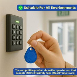 SecureMyDoor - 30x RFID Proximity Fobs in Blue - Token - Fob - Tag - 125kHz Card Key - Ideal for Digital Keypad | Proximity Reader | Door Entry Access Control Security System (30)