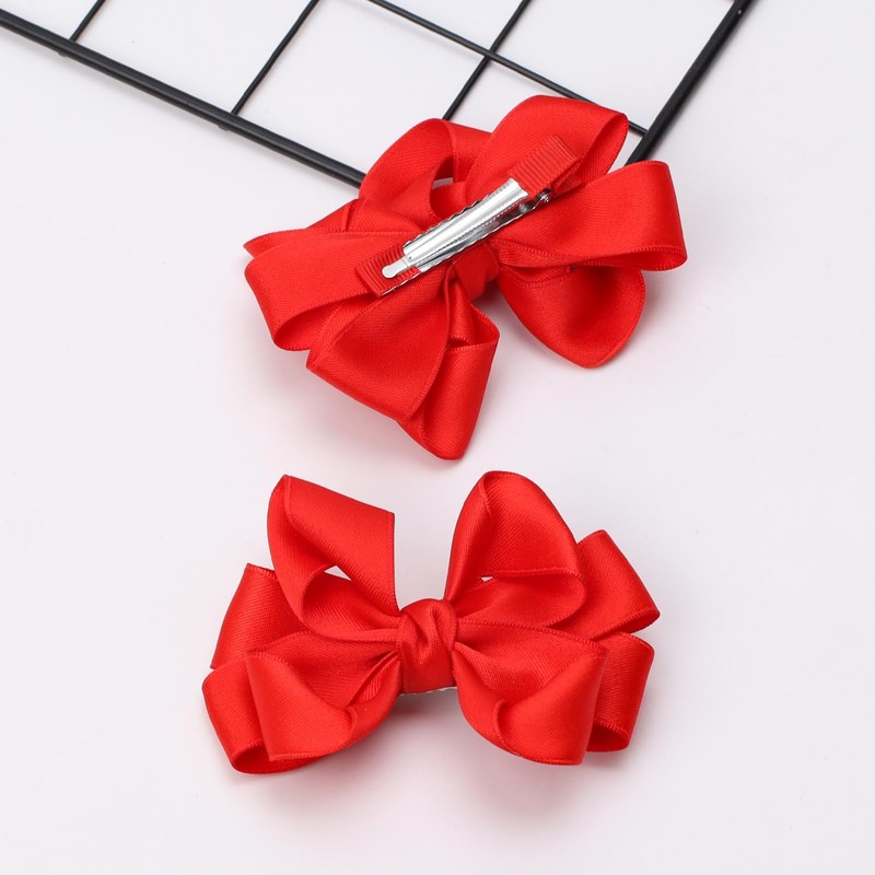 Zolyco 4 Inches Double Hair Bows for Women Girls Thick