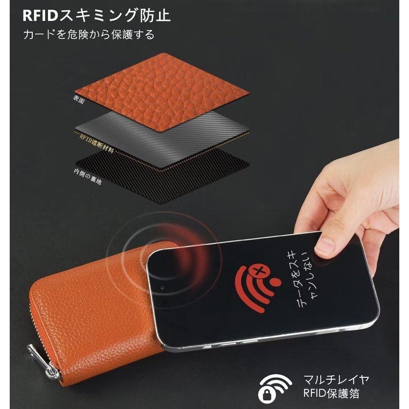 High Capacity Genuine Leather RFID Card Case, Wallet, Coin Purse,