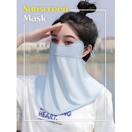 Sarawang Golf Face Sun Protection Mask - Premium Cool Outdoor Activity Mask (Unisex) Sun Protection Mask Gray 2ea