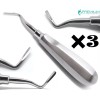 PREMIUM INSTRUMENTS 3× Dental Extraction Root Elevators Apical Right Elevators