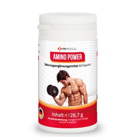 primedical Amino Acid Capsules with 17 Amino Acids Including All 9 Essential Amino Acids 1 x 60 Capsules