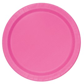 Unique 31250EU Eco-friendly Paper Plates 23 cm Dark Pink Colour Pack of 16 Dark Pink Pack of 16