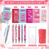 Jetec 50 Sets Valentine's Day Gifts Set Heart Ballpoint Pens
