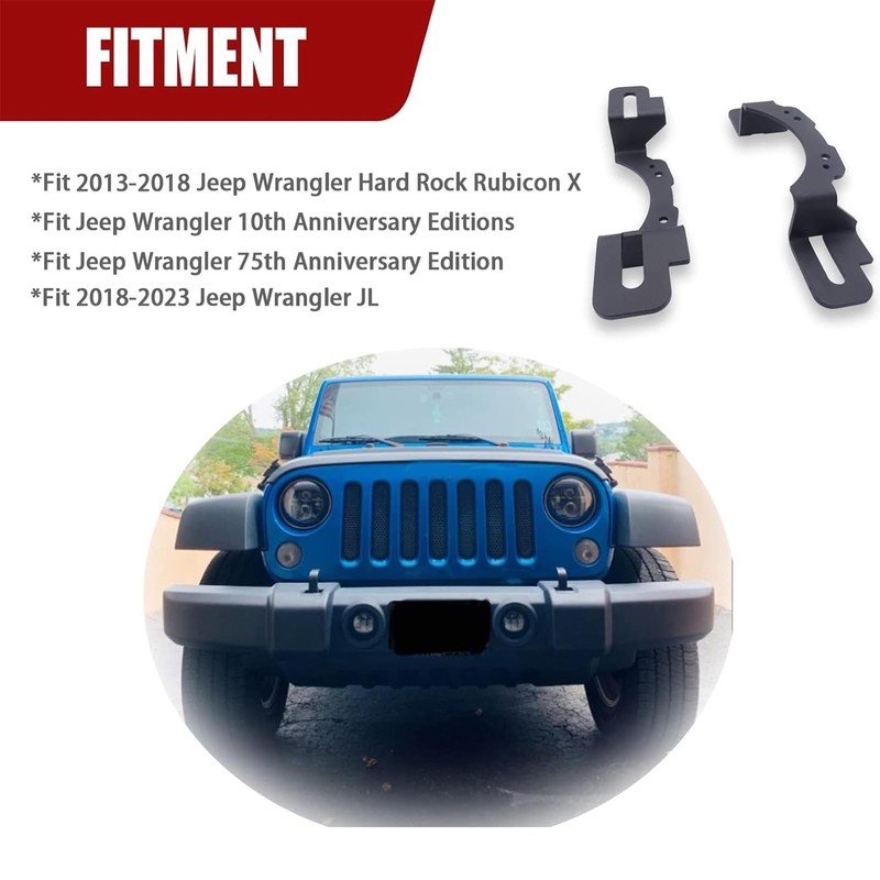 XJMOTO 4 inch LED Fog Light Front Bumper Mounting Brackets