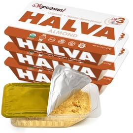 OhGoodness! Organic Honey Halva - 3 Pack - Only THREE Simple Ingredients, Melt-in-Mouth Snack & Dessert, Honey Sweetened Treat Paleo Friendly And SCD Approved- No Additives (Honey - Almond) 75g
