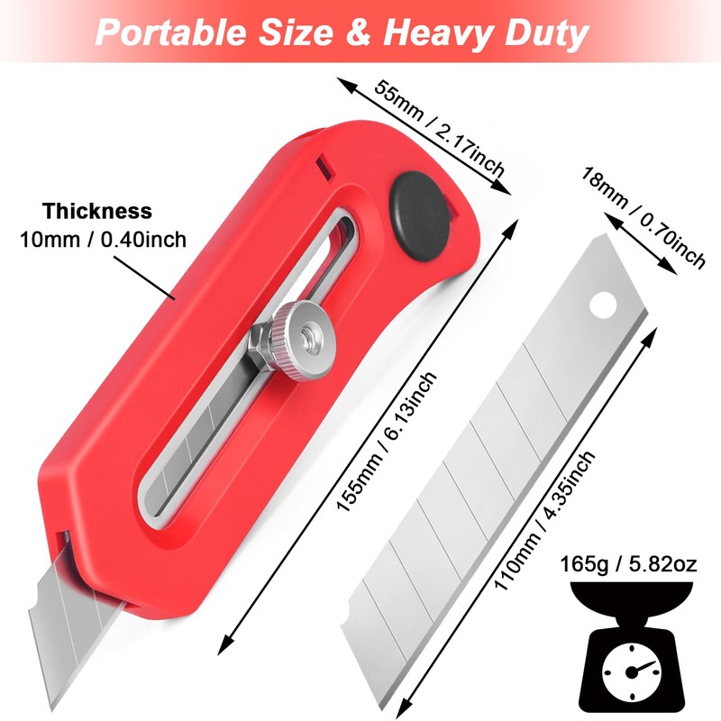 Stainless Steel Heavy-duty Utility Knife with Comfortable Silicone Cover, Quick