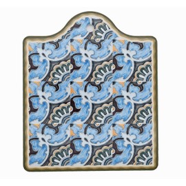 Ceramic Trivet for Hot Pots & Pans, Heat-Resistant and Scald Resistant,Used for Dining Tables,Coasters, Kitchen Decorations,Hand-Printed Pattern, Extra Thick,7.47 * 6.3 Inches Set of 1. (Blue)