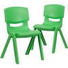 Flash Furniture Whitney 2 Pack Green Plastic Stackable School Chair
