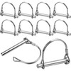 Pack of 10 Folding Pipe Pins with Snap Lock Round