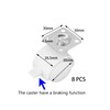8 PCS Universal Swivel Casters with Brakes – 360° Rotating