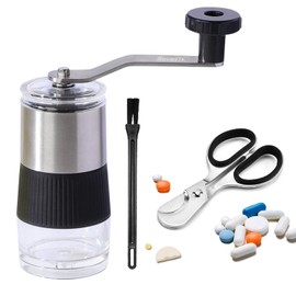 ROLMZJX Pill Crusher,Pill Split Crusher,Pill Grinder Fine Powder,Easily Crushes Multiple Tablets Or Vitamins Into Fine Powder at Once,Great Pulverizer for Feeding Tube, Kids, Pets and Arthritis
