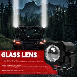 2PCS Whip Lights,Spot Beam Pod Lights Whipless Whip Light Kit for Side by Side with Switch & Remote RGBW Whipless LED Whip Lights for ATV UTV Can am Polaris RZR SXS Golf Cart Jeep Truck Dune 4x4 Boat