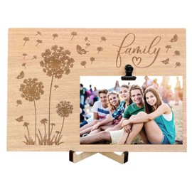Ajuanbazha Wooden Family Photo Frame for Table and Wall, Dedication on Wood, Wedding or Special Occasion, Rustic Style