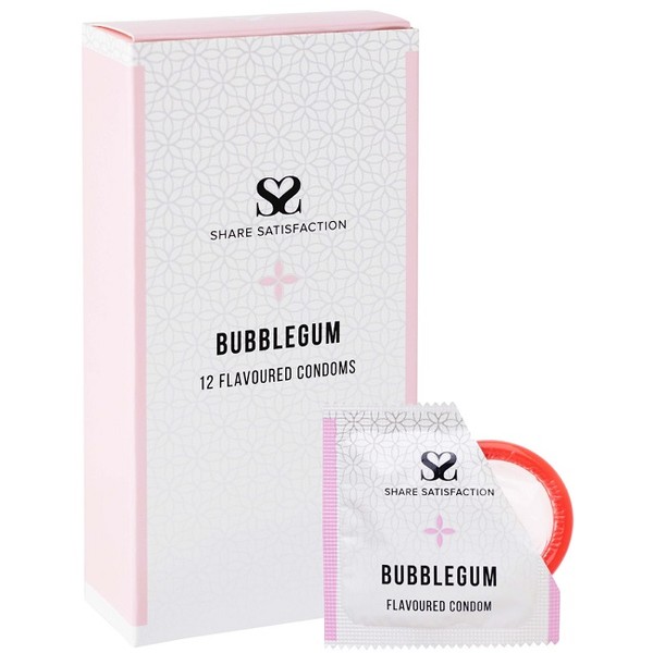 Share Satisfaction Condoms 12 - Bubblegum Flavoured