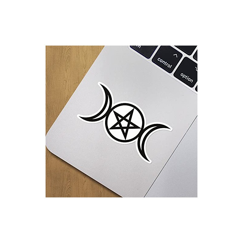 Triple Moon Goddess Pentacle Wicca Symbol Vinyl Sticker Art Decal