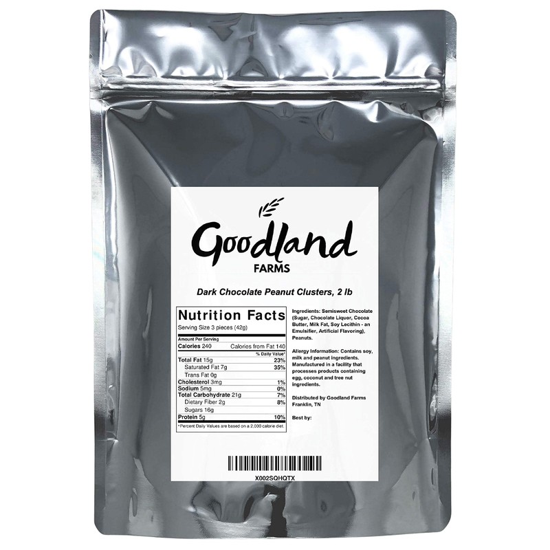 Goodland Farms Dark Chocolate Peanut Clusters, 2 Pounds - Wholesale