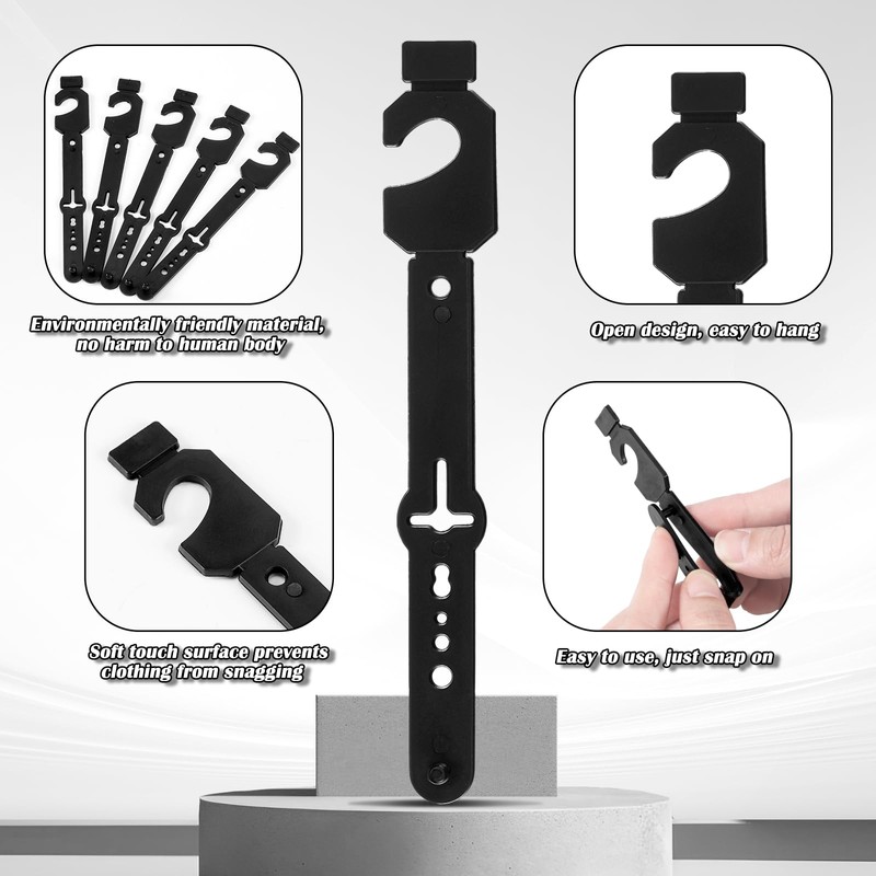 Geelin 100 Pack Belt Hanger Black Plastic Belt Hangers, Tie