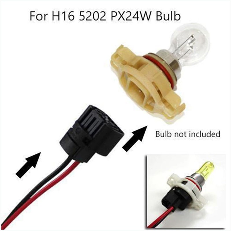 TOPKU 5202 2504 PS24W Bulbs Female Connector Wiring Pigtail Harnesses